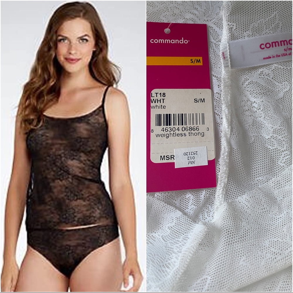 NWT: COMMANDO White Weightless Cami & Thong Sz S/M